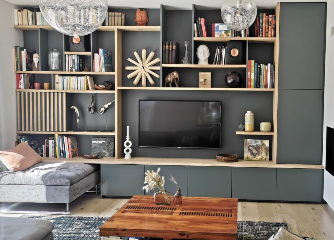 Bibliothèque sur mesure bois Projet St Germain