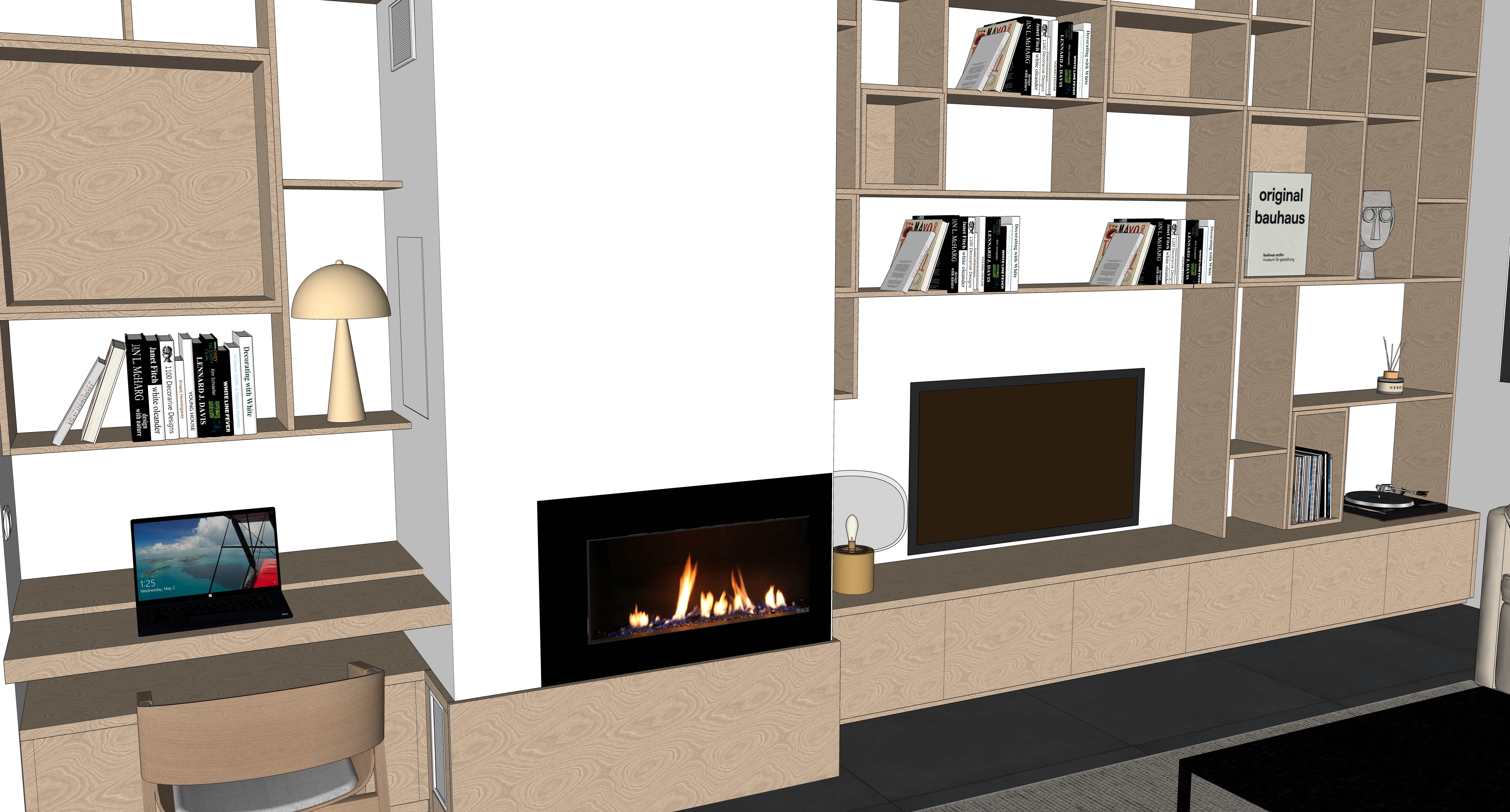 visuel 3D zoom espace bureau projet barbeau