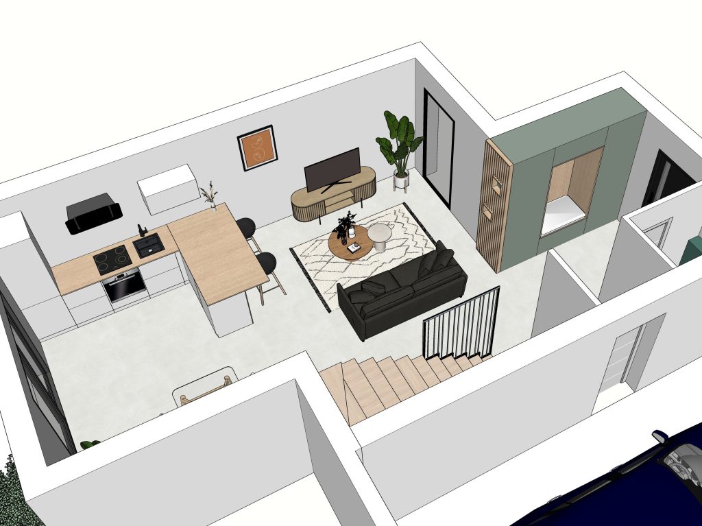 projection 3D rdc projet puits fleuri